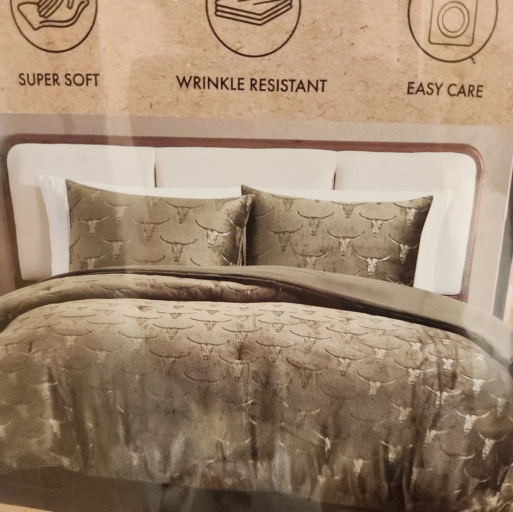 Wrangler Comforter Set - Full/Queen With Steer Heads